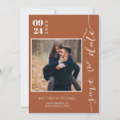 Modernes handgeschriebenes Foto Save the Date Terr (Vorderseite)