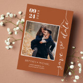 Modernes handgeschriebenes Foto Save the Date Terr