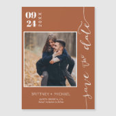 Modernes handgeschriebenes Foto Save the Date Terr Magnetkarte (Vorderseite)