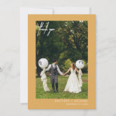 Modernes handgeschriebenes Foto Senf gelb Dankeskarte (Vorderseite)