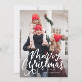 Modernes handgeschriebenes fröhliches Weihnachtssk Feiertagskarte (Vorderseite)