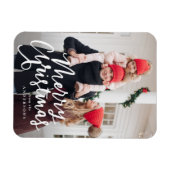 Modernes handgeschriebenes fröhliches Weihnachtssk Magnet (Horizontal)