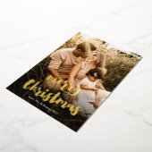 Modernes handgeschriebenes frostiges Weihnachtsgol Folien Feiertagskarte (Gedreht)