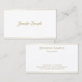 Modernes handgeschriebenes Gold Script Elegantes L Visitenkarte (Vorne/Hinten)