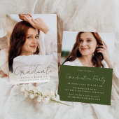 Modernes, handgeschriebenes Green Script 2 Foto Ab Einladung