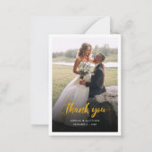 Modernes handgeschriebenes Hochzeitssemble Foto Vi Mitteilungskarte (Vorderseite)