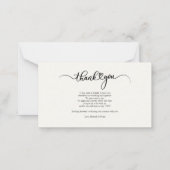 Modernes handgeschriebenes Hochzeitssemble Foto Vi Mitteilungskarte (Rückseite)