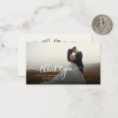 Modernes handgeschriebenes Hochzeitssemble Foto Vi Mitteilungskarte (Vorderseite/Rückseite Beispiel)