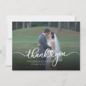 Modernes handgeschriebenes Hochzeitssemble Foto Vi Mitteilungskarte (Vorderseite)