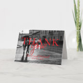 Modernes, handgeschriebenes Hochzeitsszenario-Foto Dankeskarte (Vorderseite)