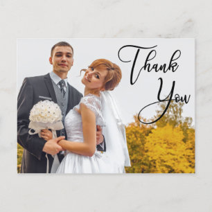 Modernes handgeschriebenes Hochzeitsszenario Foto  Postkarte