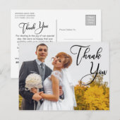 Modernes handgeschriebenes Hochzeitsszenario Foto  Postkarte (Vorne/Hinten)