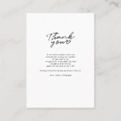 Modernes handgeschriebenes Hochzeitstil-Foto Danke Visitenkarte (Rückseite)