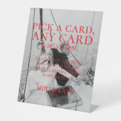 Modernes handgeschriebenes Kartenspiel - Gästebuch Sockelschild (Vorderseite)