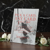 Modernes handgeschriebenes Kartenspiel - Gästebuch Sockelschild