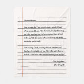 Modernes handgeschriebenes Letter Notebook-Papier  Fleecedecke (Vorderseite)