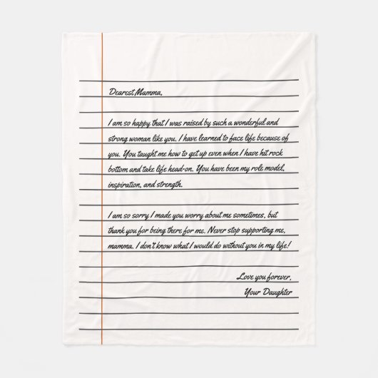 Modernes handgeschriebenes Letter Notebook-Papier Fleecedecke (Vorderseite)