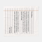 Modernes handgeschriebenes Letter Notebook-Papier  Fleecedecke (Vorderseite (Horizontal))