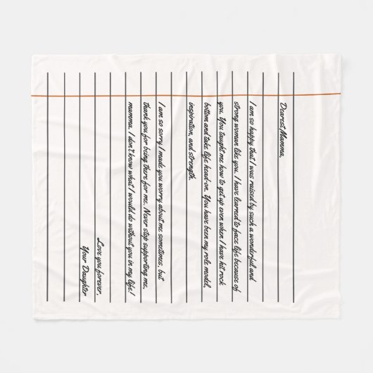 Modernes handgeschriebenes Letter Notebook-Papier Fleecedecke (Vorderseite (Horizontal))
