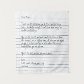 Modernes handgeschriebenes Letter Notebook-Papier Wandteppich (Vorderseite)