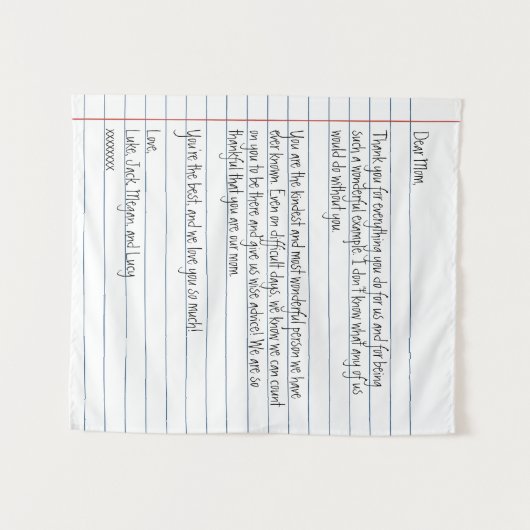 Modernes handgeschriebenes Letter Notebook-Papier Wandteppich (Vorderseite (Horizontal))