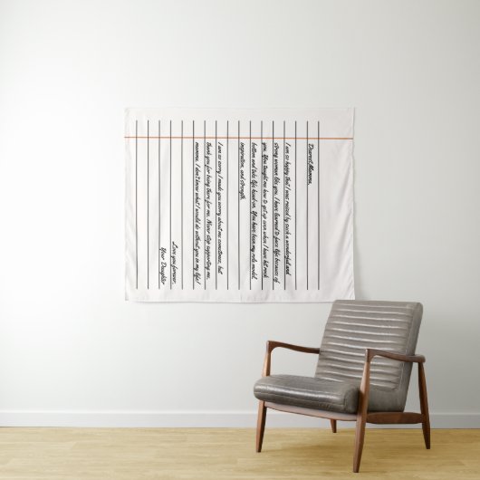 Modernes handgeschriebenes Letter Notebook-Papier Wandteppich (Beispiel (Horizontal))