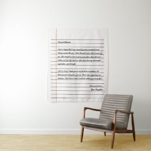 Modernes handgeschriebenes Letter Notebook-Papier  Wandteppich