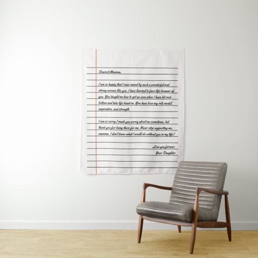 Modernes handgeschriebenes Letter Notebook-Papier Wandteppich (Beispiel)