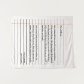 Modernes handgeschriebenes Letter Notebook-Papier Wandteppich (Vorderseite (Horizontal))