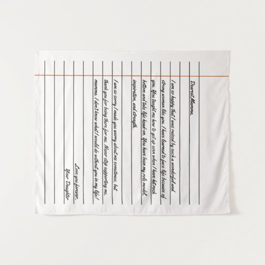 Modernes handgeschriebenes Letter Notebook-Papier Wandteppich (Vorderseite (Horizontal))