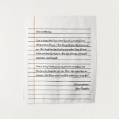 Modernes handgeschriebenes Letter Notebook-Papier Wandteppich (Vorderseite)