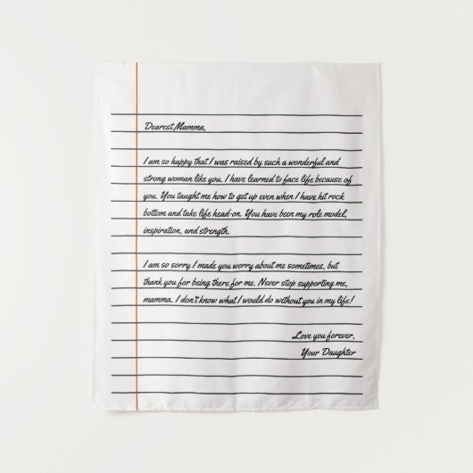 Modernes handgeschriebenes Letter Notebook-Papier  Wandteppich (Vorderseite)