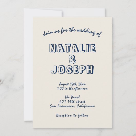 Modernes handgeschriebenes Retro-Ganzes in einer H Einladung (Vorderseite)