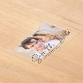 Modernes, handgeschriebenes Schwarzes Skript Save Acryleinladungen (Ablage )