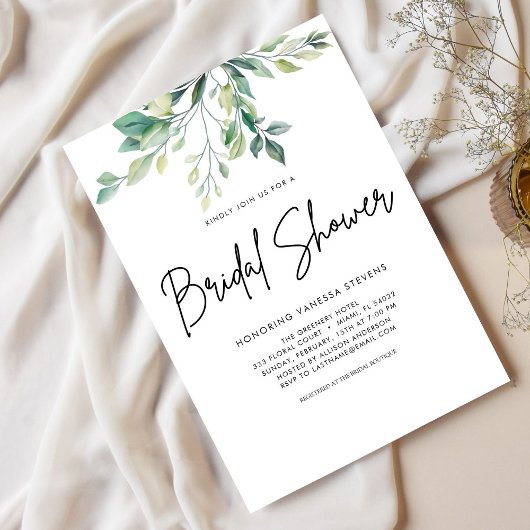 Modernes handgeschriebenes Script Black Brautparty Einladung