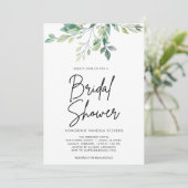 Modernes handgeschriebenes Script Black Brautparty Einladung (Stehend Vorderseite)