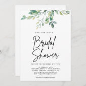 Modernes handgeschriebenes Script Black Brautparty Einladung (Vorne/Hinten)