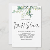 Modernes handgeschriebenes Script Black Brautparty Einladung (Vorderseite)