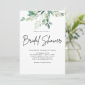 Modernes handgeschriebenes Script Black Brautparty Einladung (Stehend Vorderseite)