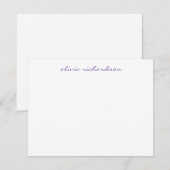 Modernes handgeschriebenes Script Chic Dark Lila V Mitteilungskarte (Vorne/Hinten)
