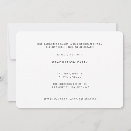 Modernes handgeschriebenes Script-Foto 2022 Abschl Einladung (Rückseite)