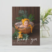 Modernes handgeschriebenes Script-Foto Baby Vielen Ankündigung (Stehend Vorderseite)