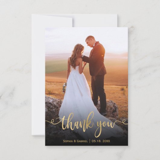 Modernes, handgeschriebenes Script-Foto Dankeskarte (Vorderseite)