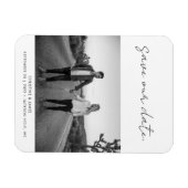 Modernes handgeschriebenes Script-Foto Hochzeitdat Magnet (Horizontal)