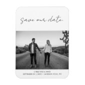 Modernes handgeschriebenes Script-Foto Hochzeitdat Magnet (Vertikal)
