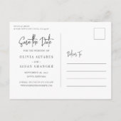 Modernes handgeschriebenes Script-Foto Save the Da Ankündigungspostkarte (Rückseite)