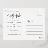 Modernes handgeschriebenes Script-Foto Save the Da Folie Einladungspostkarte (Rückseite)