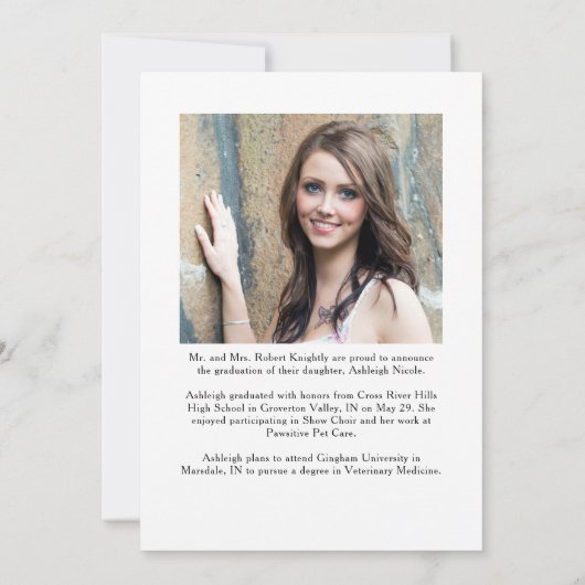 Modernes, handgeschriebenes Script-Graduate 2 Foto Ankündigung (Rückseite)