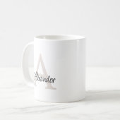 Modernes handgeschriebenes Script Monogram & Name Kaffeetasse (Vorderseite Links)
