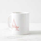 Modernes handgeschriebenes Script Monogram & Name Kaffeetasse (Vorderseite Links)